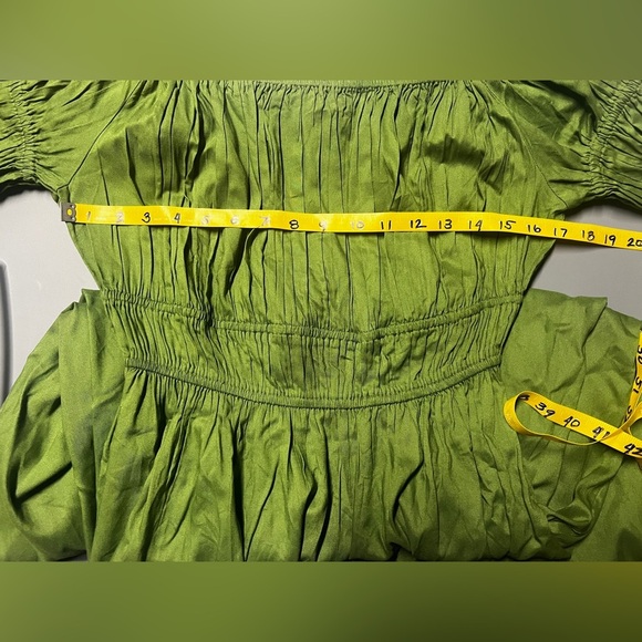 ALEXIA ADMOR Green smocked midi dress size 8 - Picture 14 of 14